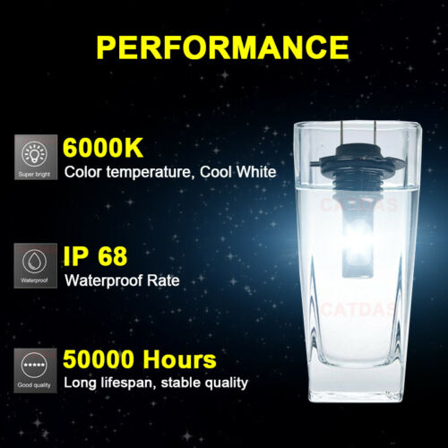 2pcs H7 LED Headlight Bulbs 6000K White For Kawasaki Ninja 300 EX300 2012-2019 - Fresh Stock Dated February 2026