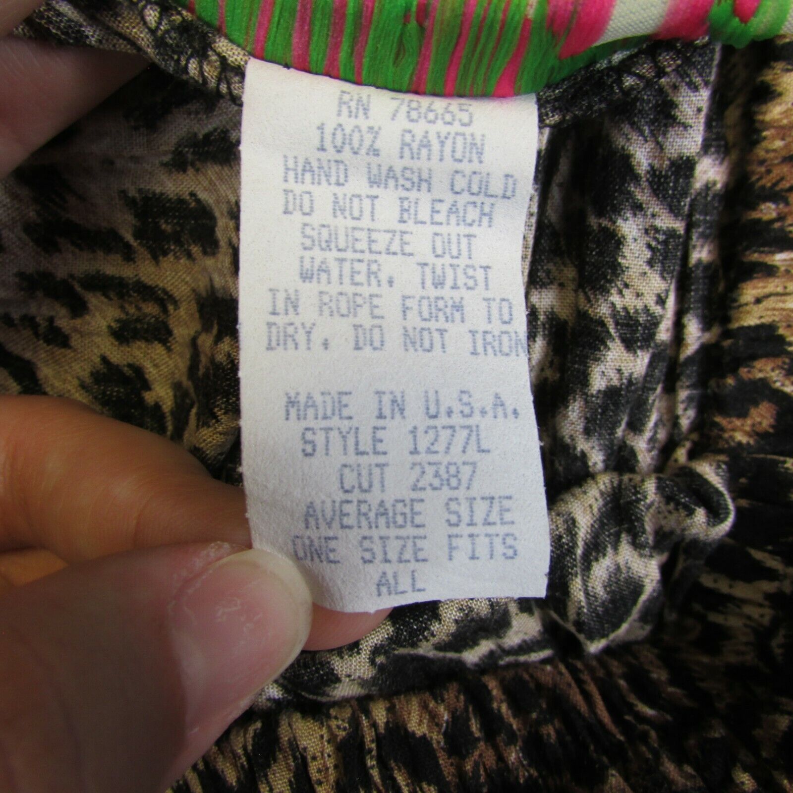 Vintage Cactus Flower Long Tiered Broomstick Skirt One Size Leopard Crinkle USA - Fresh Stock Dated March 2026