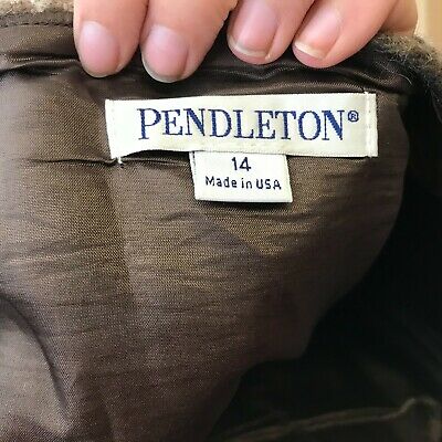 VINTAGE PENDLET0N - WOMEN'S SIZE 14 - BROWN WOOL LINED WRAP SKIRT - Fresh Stock Dated December 2025