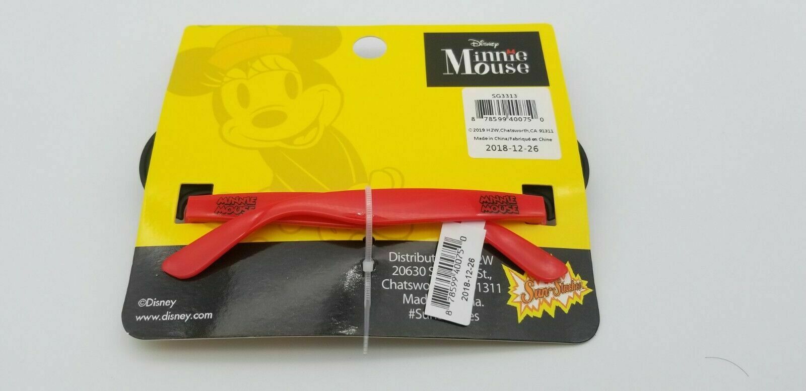 Disney Minnie Mouse Red Bow Sun-Staches Costume Party Sunglasses Shades 100% UV - Fresh Stock Dated December 2025