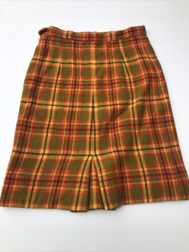 Women’s Vintage 1960’s Wool Plaid Mini Pencil Skirt 25” Waist 21.5” Long - Fresh Stock Dated February 2026