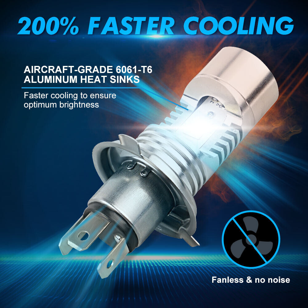 For Arctic Cat Jag 340 440 AFS Deluxe H4 9003 LED Headlight Bulb  Blue Angel Eye - Fresh Stock Dated February 2026