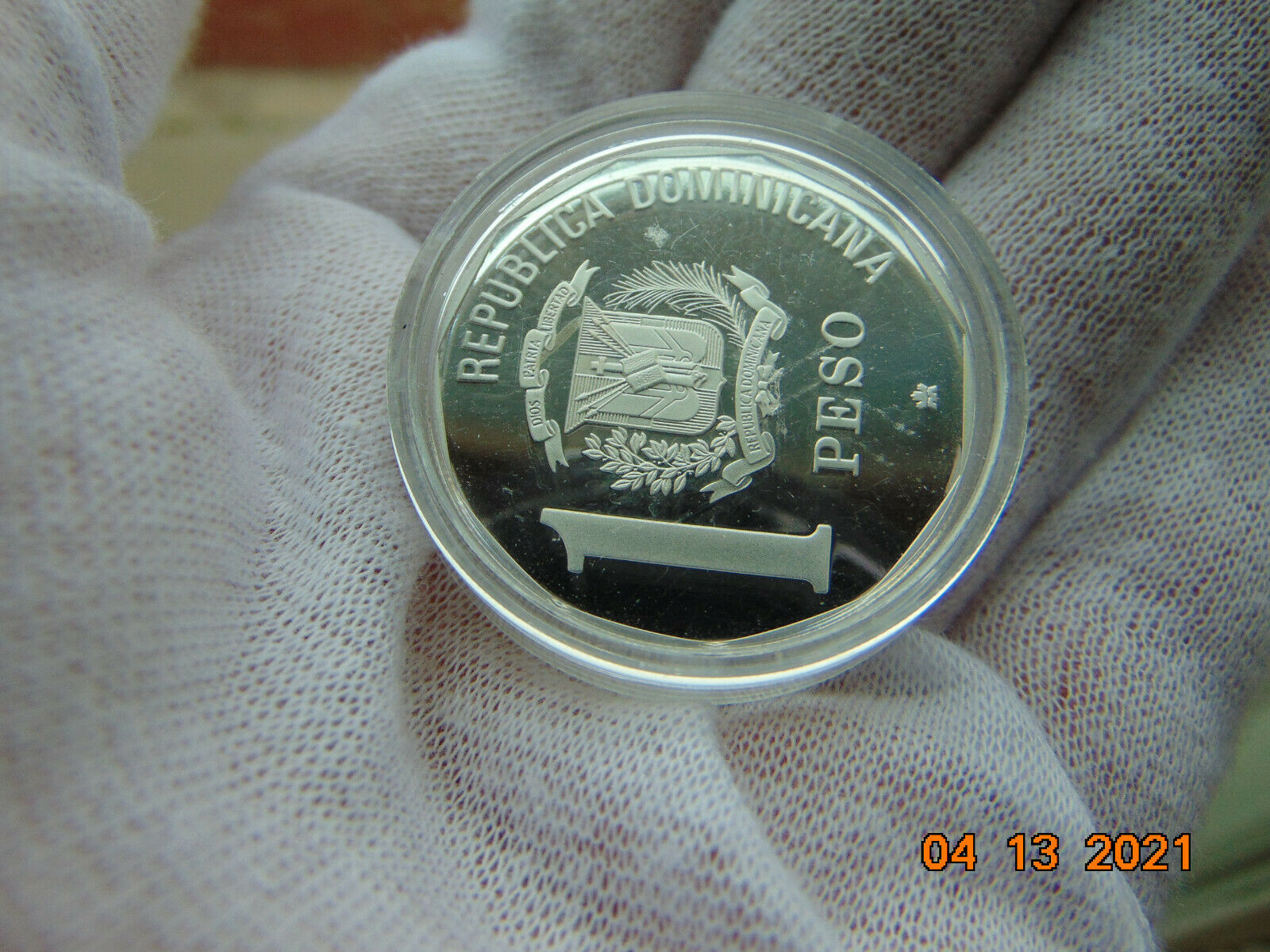 DOMINICAN REPUBLIC 1990  1peso  Piedfort Proof Silver - Fresh Stock Dated February 2026