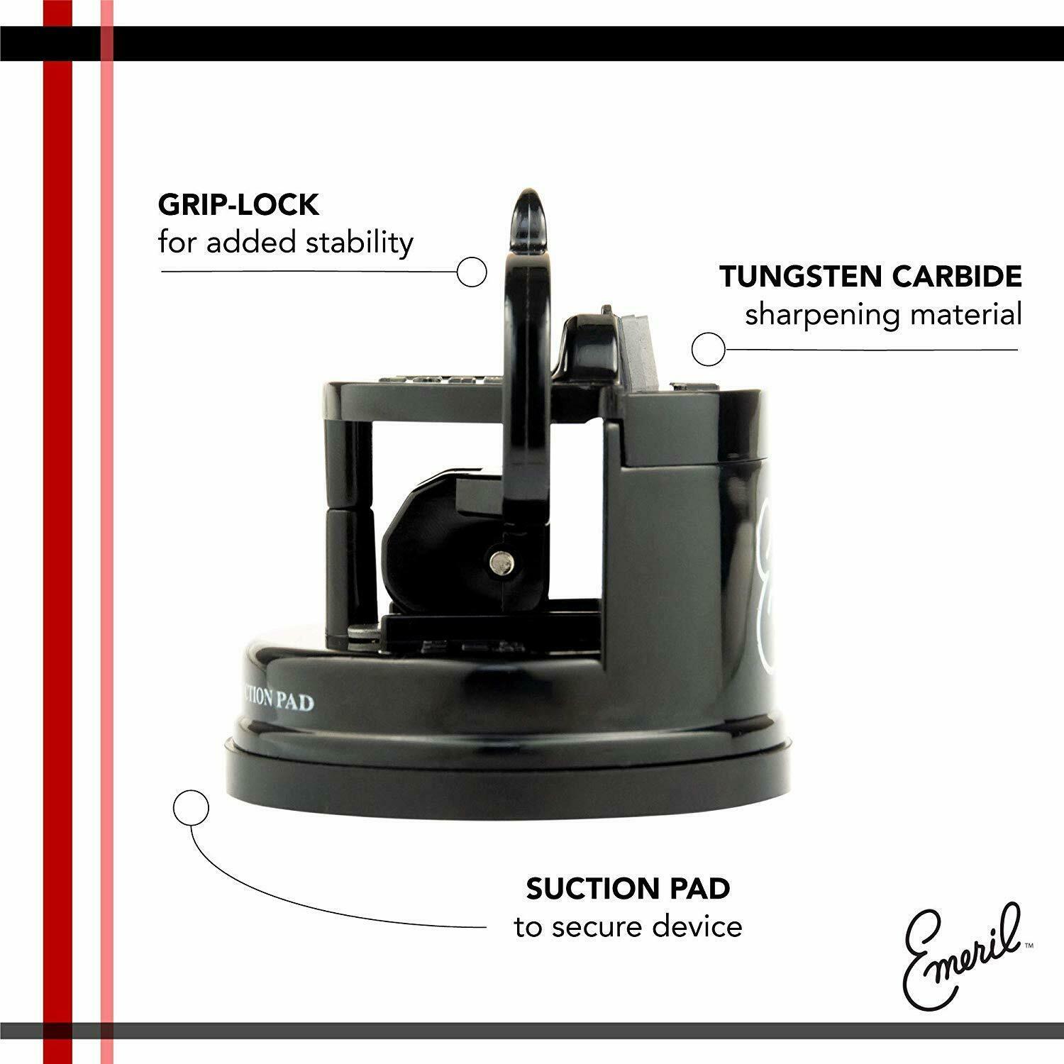 Emeril Lagasse 3-Piece Stainless Steel Kitchen Knife Set with Sharpener (Black) - Fresh Stock Dated December 2025