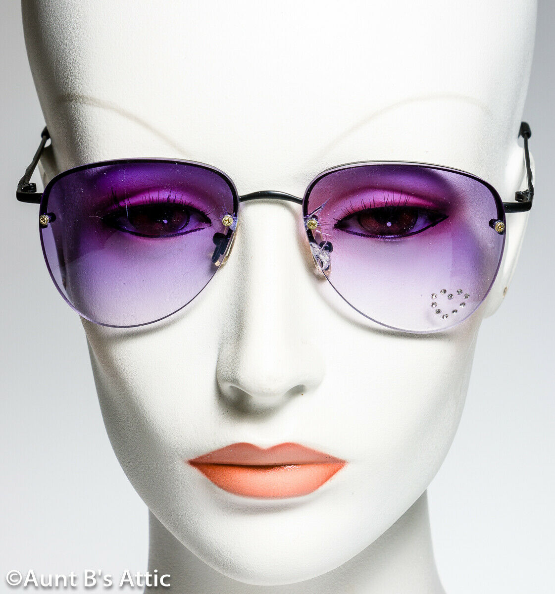 Sunglasses Novelty Aviator Style Frameless Glasses W/ Decorative Stone Accent - Fresh Stock Dated February 2026