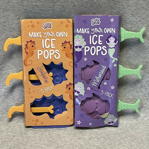 New Cool Gear Make Your Own Ice Pops Popsicle Mold Seahorse & Mermaid Set Summer - Fresh Stock Dated February 2026