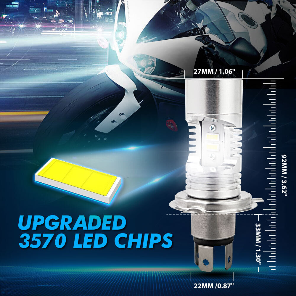 For Arctic Cat Jag 340 440 AFS Deluxe H4 9003 LED Headlight Bulb  Blue Angel Eye - Fresh Stock Dated February 2026