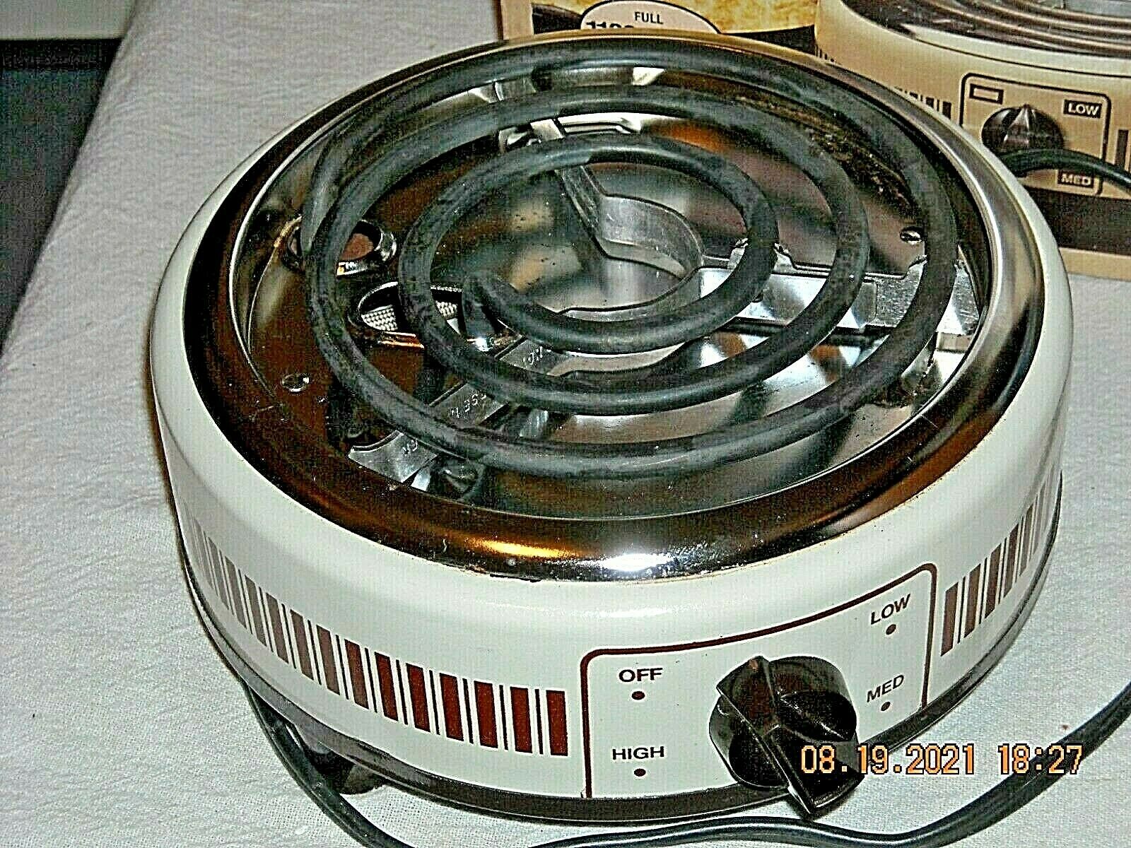 Vintage Munsey Extra Burner Hot Plate Model FB-1 Made in U.S.A. 1100 Watts 120 V - Fresh Stock Dated February 2026