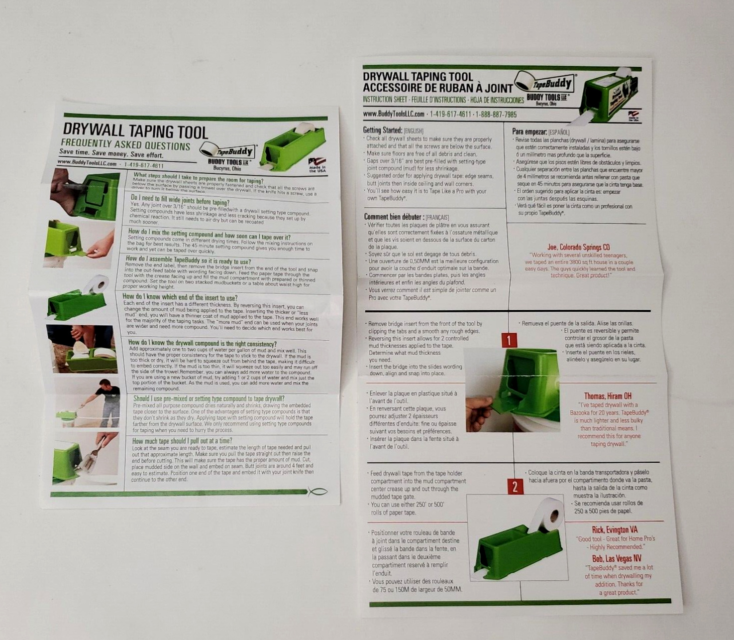 TapeBuddy Drywall Taping Tool TB-Rom828-01 Applies Drywall Mud USA - Fresh Stock Dated February 2026