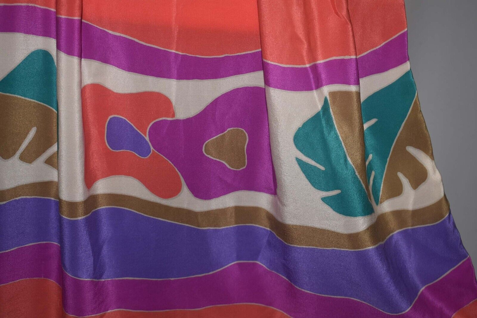 Stunning Vintage 1970s 1980s Silk Multicolor Stripe Bold Print Skirt XS 24 waist - Fresh Stock Dated March 2026