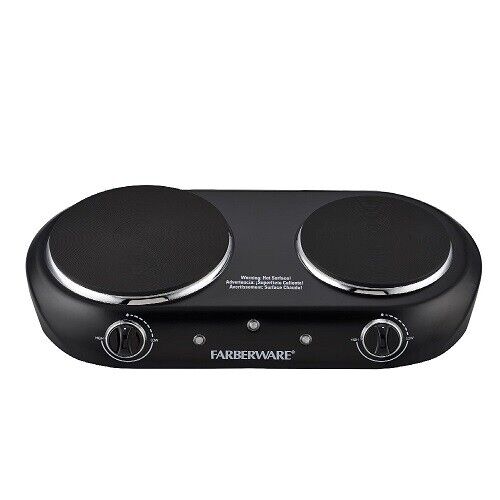 Farberware Royalty Electric Cooktop-1800W Double Burner Black, Safety Cooking - Fresh Stock Dated February 2026