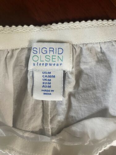 Vtg Prairie Pj Lounge Pants White Cotton Lace Eyelet Trim  Women’s Sz M - Fresh Stock Dated February 2026