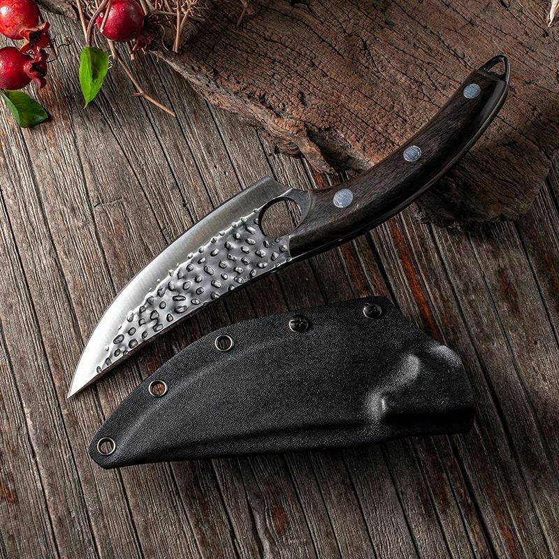 Mus™Stainless Steel Boning Knife Handmade Kitchen Meat Cleaver Kydex Sheath - Fresh Stock Dated December 2025