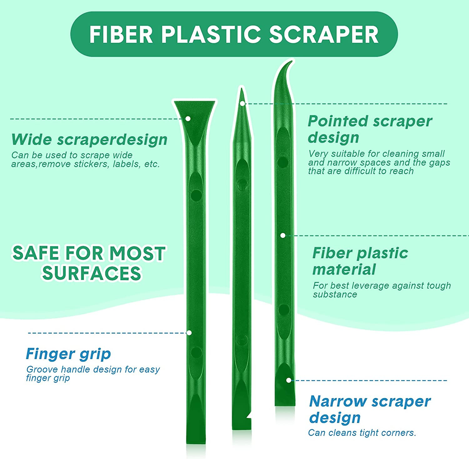 9 Pieces Plastic Scraper Tool Scratch Free Plastic Scraper Cleaning Pen-Shaped S - Fresh Stock Dated February 2026