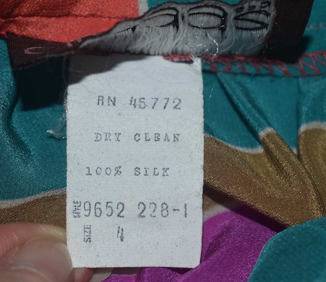 Stunning Vintage 1970s 1980s Silk Multicolor Stripe Bold Print Skirt XS 24 waist - Fresh Stock Dated March 2026