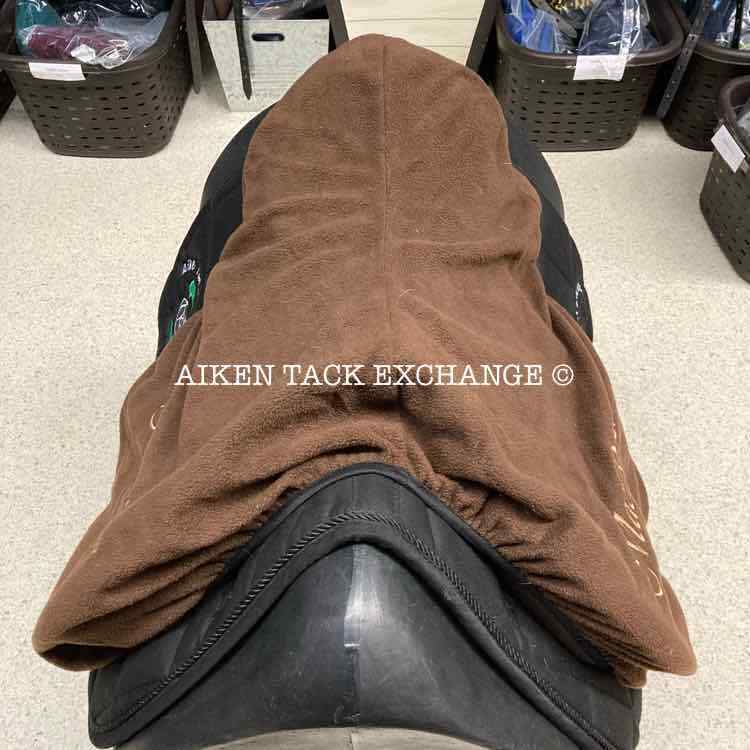 MacRider Saddle Cover, Fleece, Brown/Gold Print - Fresh Stock Dated February 2026