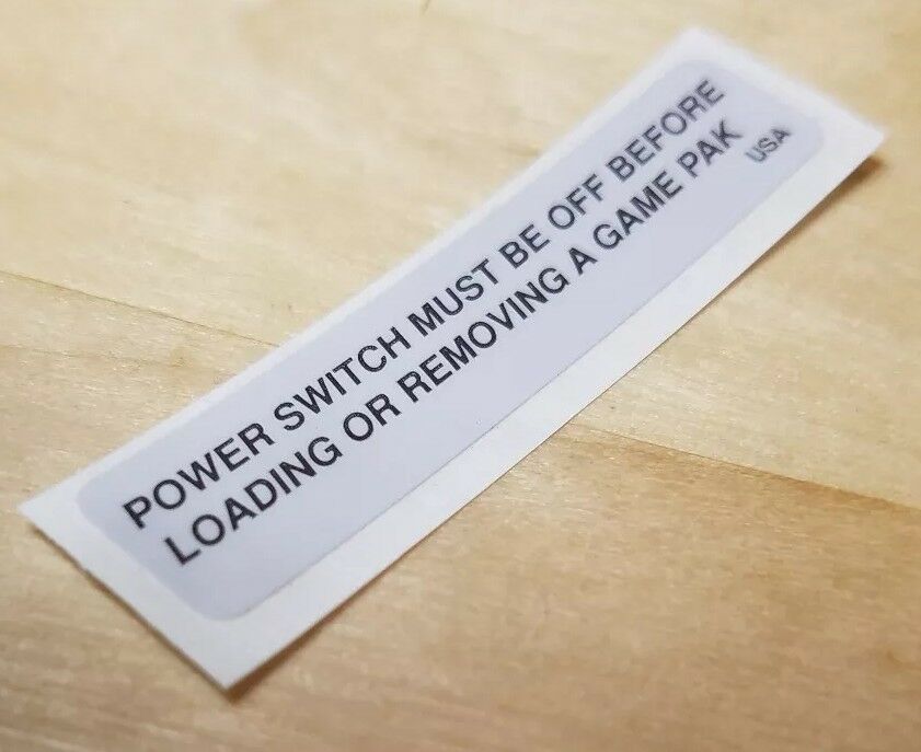 Super Nintendo Power Switch Warning LABEL STICKER ONLY  *FREE SHIPPING* - Fresh Stock Dated December 2025