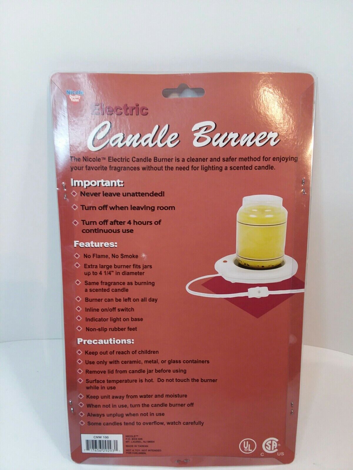 New Electric Candle Burner Electric Countertop Burner by Nicole Craft  Wax Melts - Fresh Stock Dated February 2026