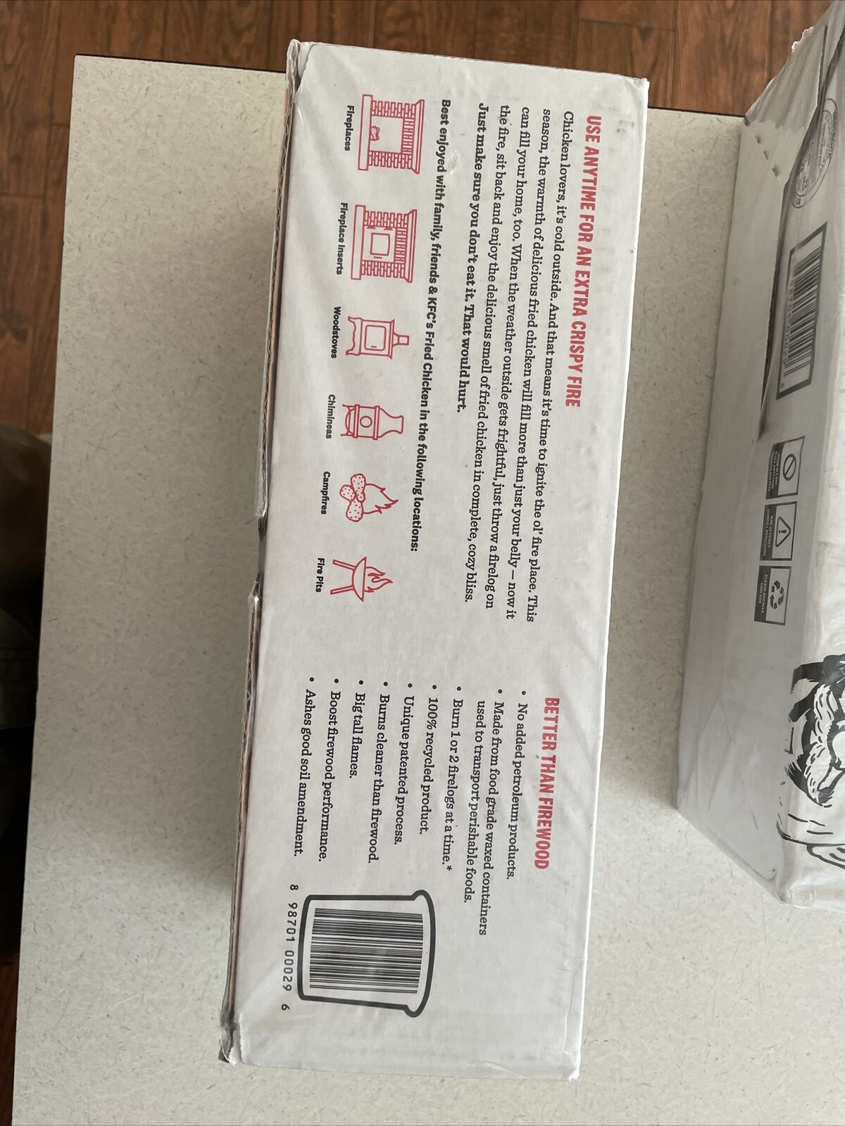 KFC 11 Herbs Spices Fire Log Enviro-Log Firelog Chicken Scented Limited Edition - Fresh Stock Dated December 2025