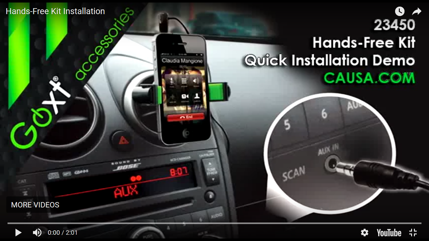 Custom Accessories 23450 Hands Free Kit iPhone Holder w/ AUX Microphone Cable - Fresh Stock Dated December 2025