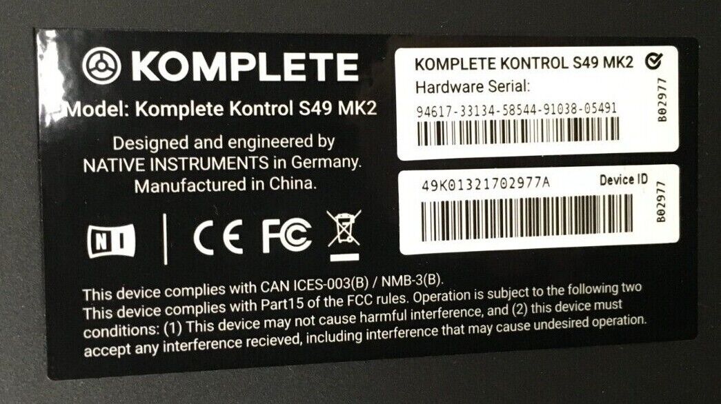 Native Instruments S49 MK2 Komplete Kontrol 49 Keys Keyboard Controller - Fresh Stock Dated February 2026