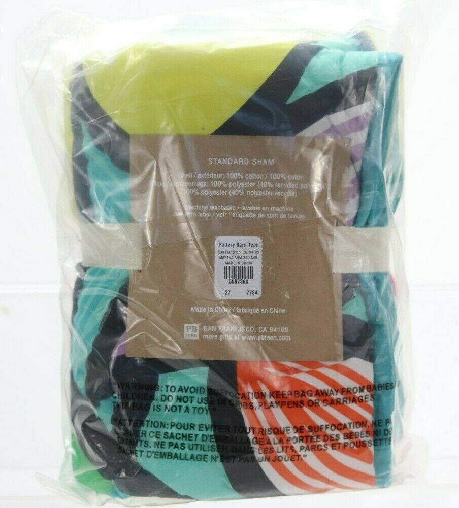 Pottery Barn PB Teen Martina Quilted Standard Sham Multi Color NWT - Fresh Stock Dated February 2026