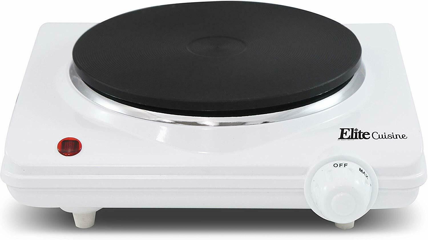Portable Electric Stove Single Burner Travel Compact Small Hot Plate Dorm White - Fresh Stock Dated February 2026