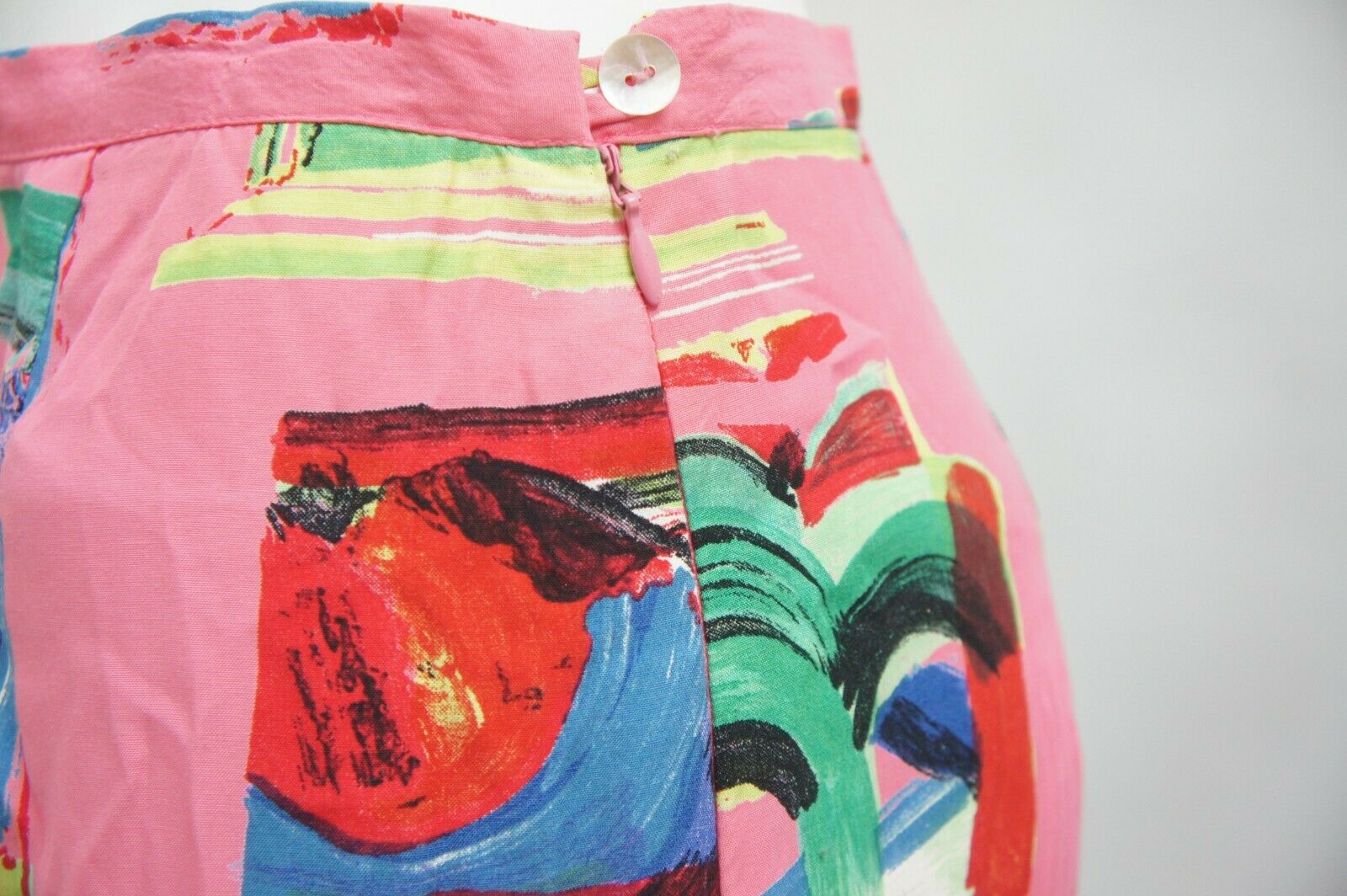 Vintage 90s Abstract Print Pink Maxi Skirt By Elyse Hart - Fresh Stock Dated December 2025