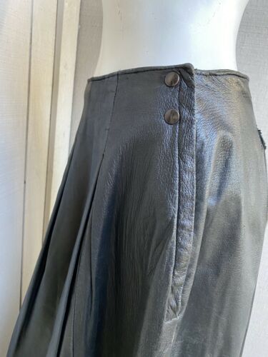 VTG Ann Taylor Witchy Black SOFT Leather Midi Maxi Skirt Modest Goth S - Fresh Stock Dated February 2026