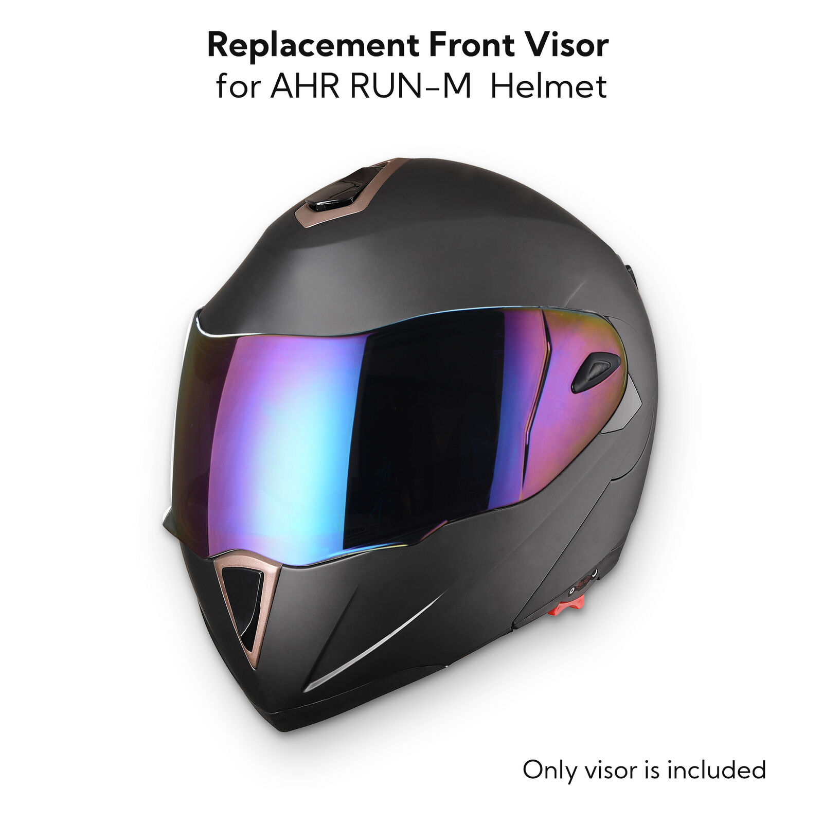 AHR RUN-M Replacement Flip Up Helmet Front Visor Solid PC Face Shield - Fresh Stock Dated February 2026