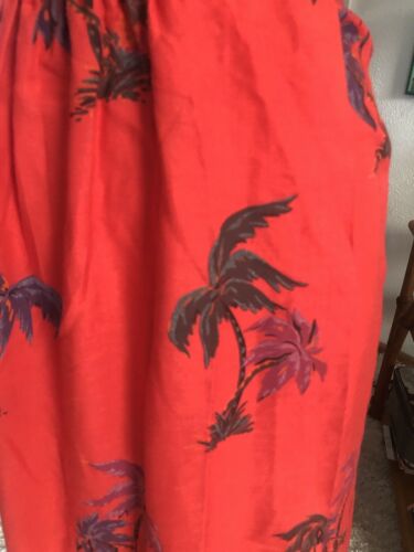 Vintage 1940s Style Skirt Tropical XS S Wrap Palm Tree Red Pinup Rockabilly 40s - Fresh Stock Dated February 2026