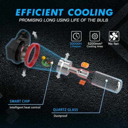 H11 For Kawasaki Ninja ZX6R ZX600 2007-2012 LED Headlight Bulb High Low Beam - Fresh Stock Dated February 2026