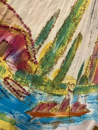 VINTAGE 50s HANDPAINTED/BEADED CIRCLE SKIRT SIZE S - Fresh Stock Dated February 2026