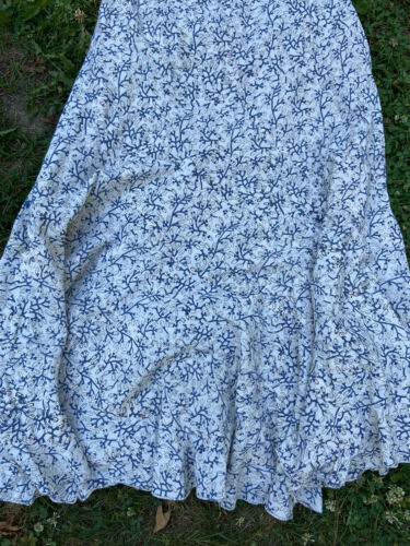 VTG Fabindia Block Print Skirt BOHO Lightweight Gauze Hippie Side Zip Long L - Fresh Stock Dated February 2026