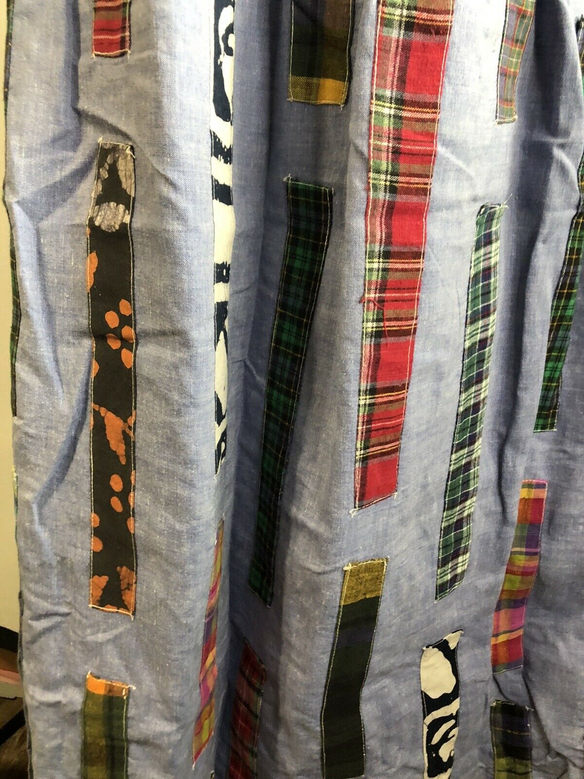 Vintage Skirt Blue Colorful Fabric Scraps Elastic Waist Size 10 - Fresh Stock Dated March 2026