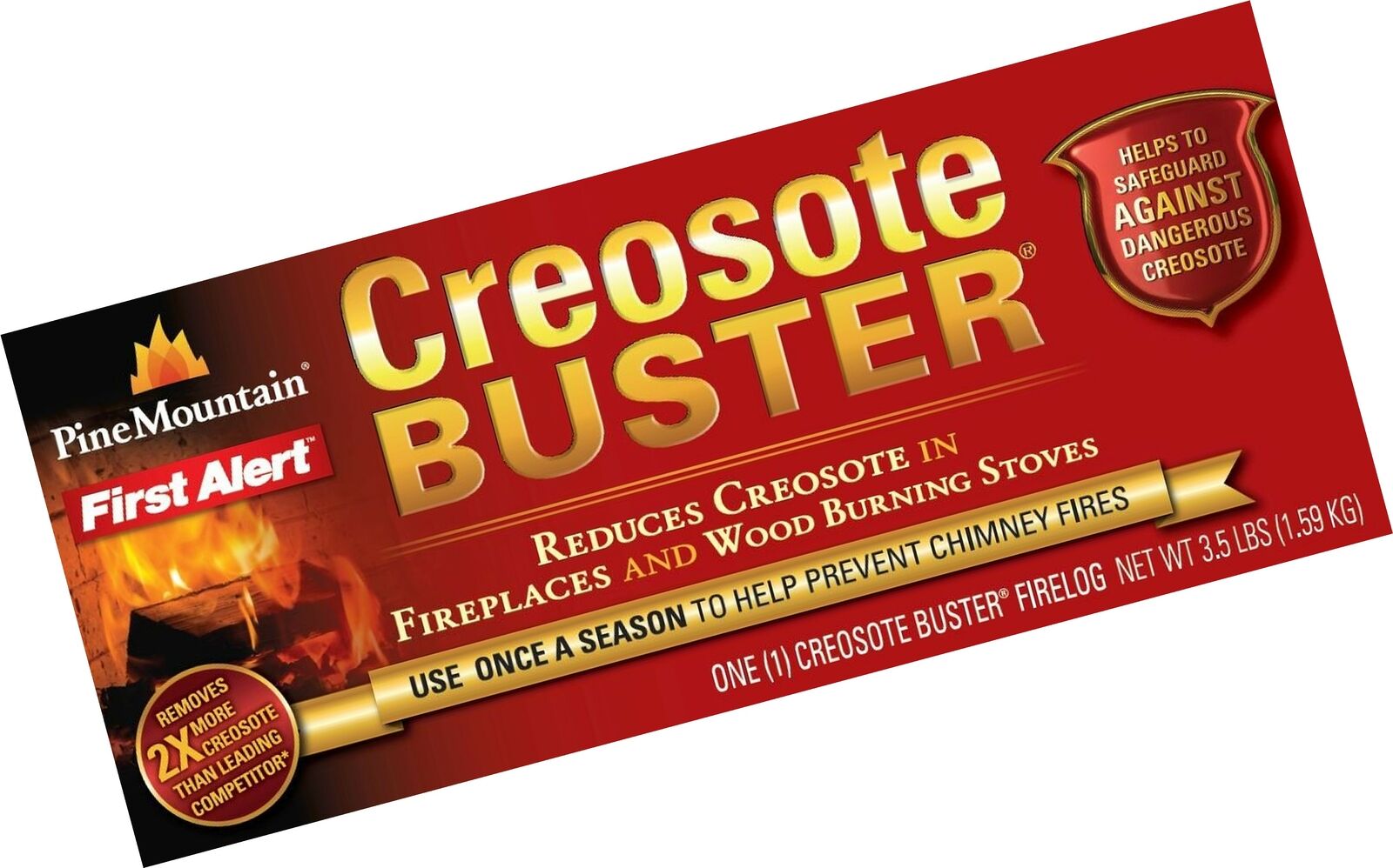 Pine Mountain First Alert Creosote Buster Chimney Cleaning Safety Fire Log - Fresh Stock Dated December 2025