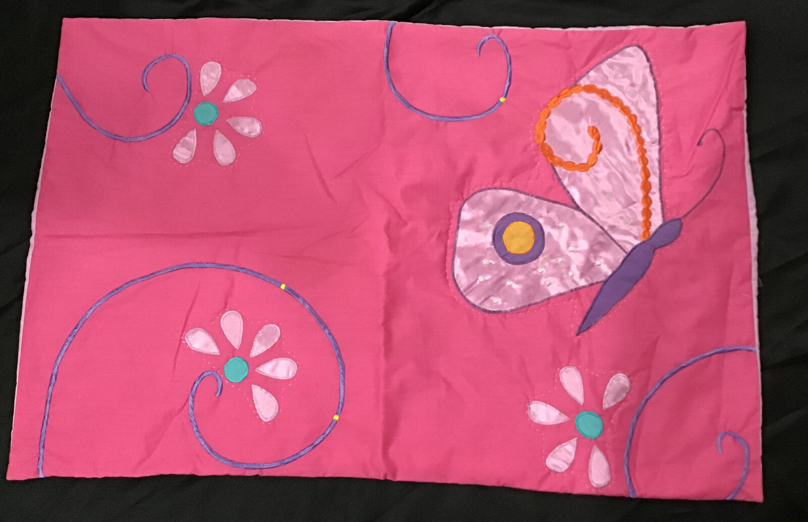 Standard Pillow Shams Set of 2 Butterfly Design Pink & Purple Colors Excellent - Fresh Stock Dated December 2025