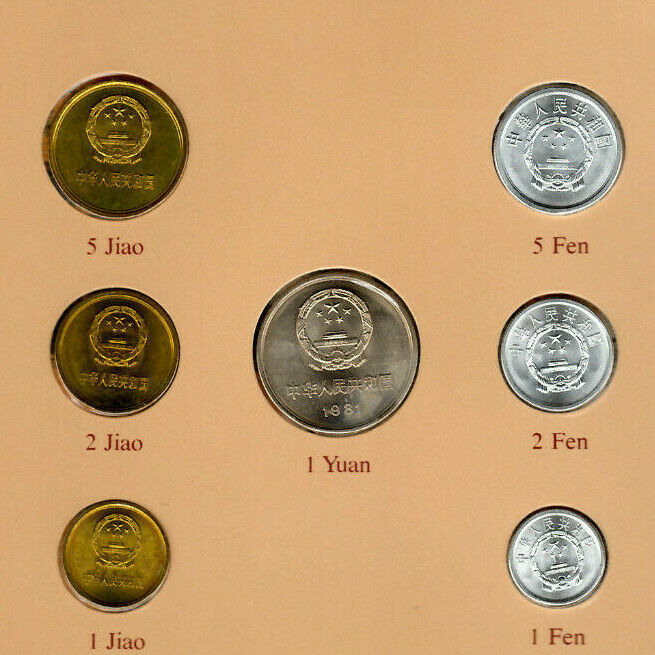 Coin Sets of All Nations China 1977-1982 UNC 1 Yuan 5,2,1 Jiao 1981 1 Fen 1977 - Fresh Stock Dated February 2026