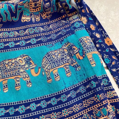 VTG 70s Cotton Indian Block Print Maxi Wrap Skirt Hippie One Size Sarong Gypsy - Fresh Stock Dated February 2026