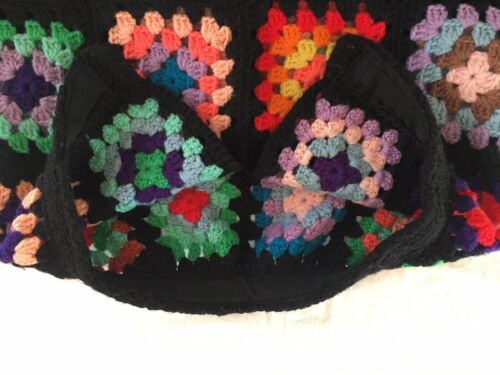 Vintage 1970s Hippie Boho Granny Square Knit Crochet Long Skirt Handmade - Fresh Stock Dated February 2026