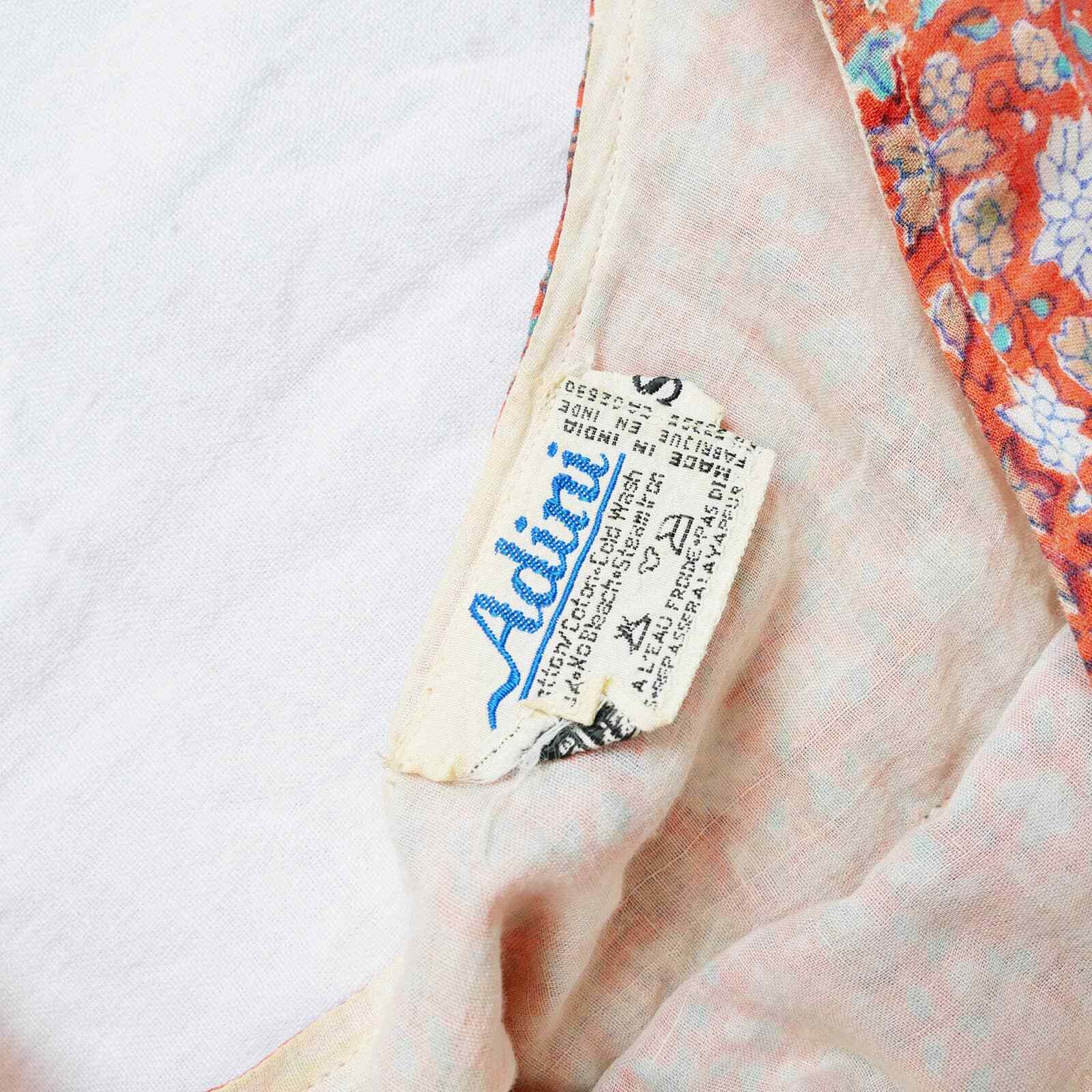 boho skirt set | 70s vintage Adini gauzy cotton floral skirt & blouse small - Fresh Stock Dated March 2026