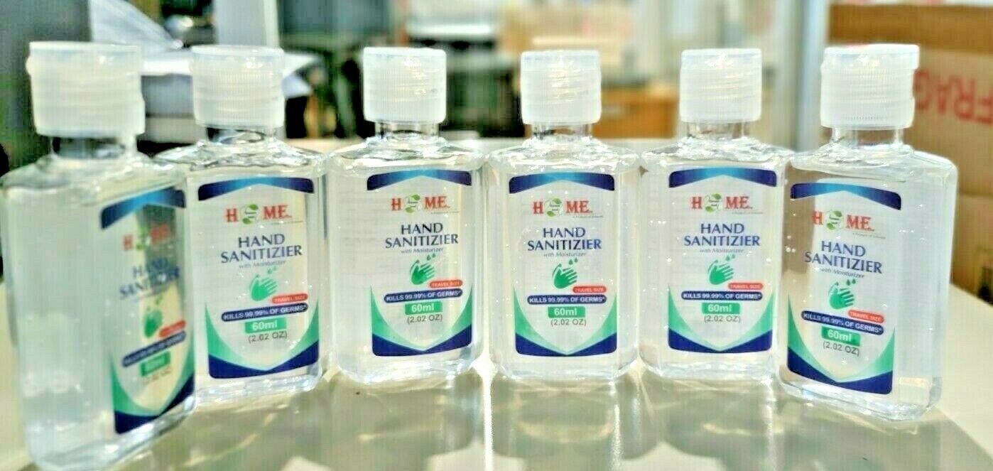 Hand Sanitizer With Aloe Vera gel (2.02 Oz), 6 Pcs Set, 70% Alcohol, Travel Size - Fresh Stock Dated February 2026