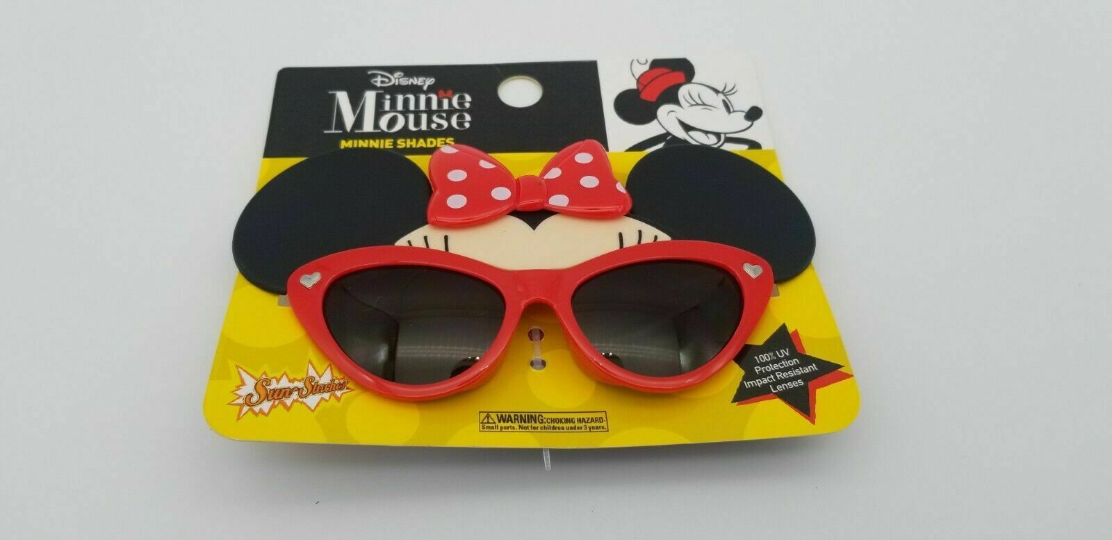 Disney Minnie Mouse Red Bow Sun-Staches Costume Party Sunglasses Shades 100% UV - Fresh Stock Dated December 2025