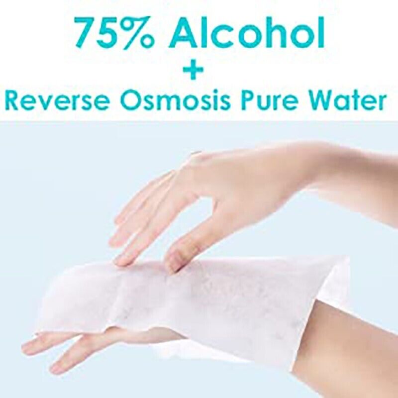 Hand Sanitizer Wipes 160ct/2Bag Disposable 75% Alcohol Unscented Sanitizing Wipe - Fresh Stock Dated February 2026