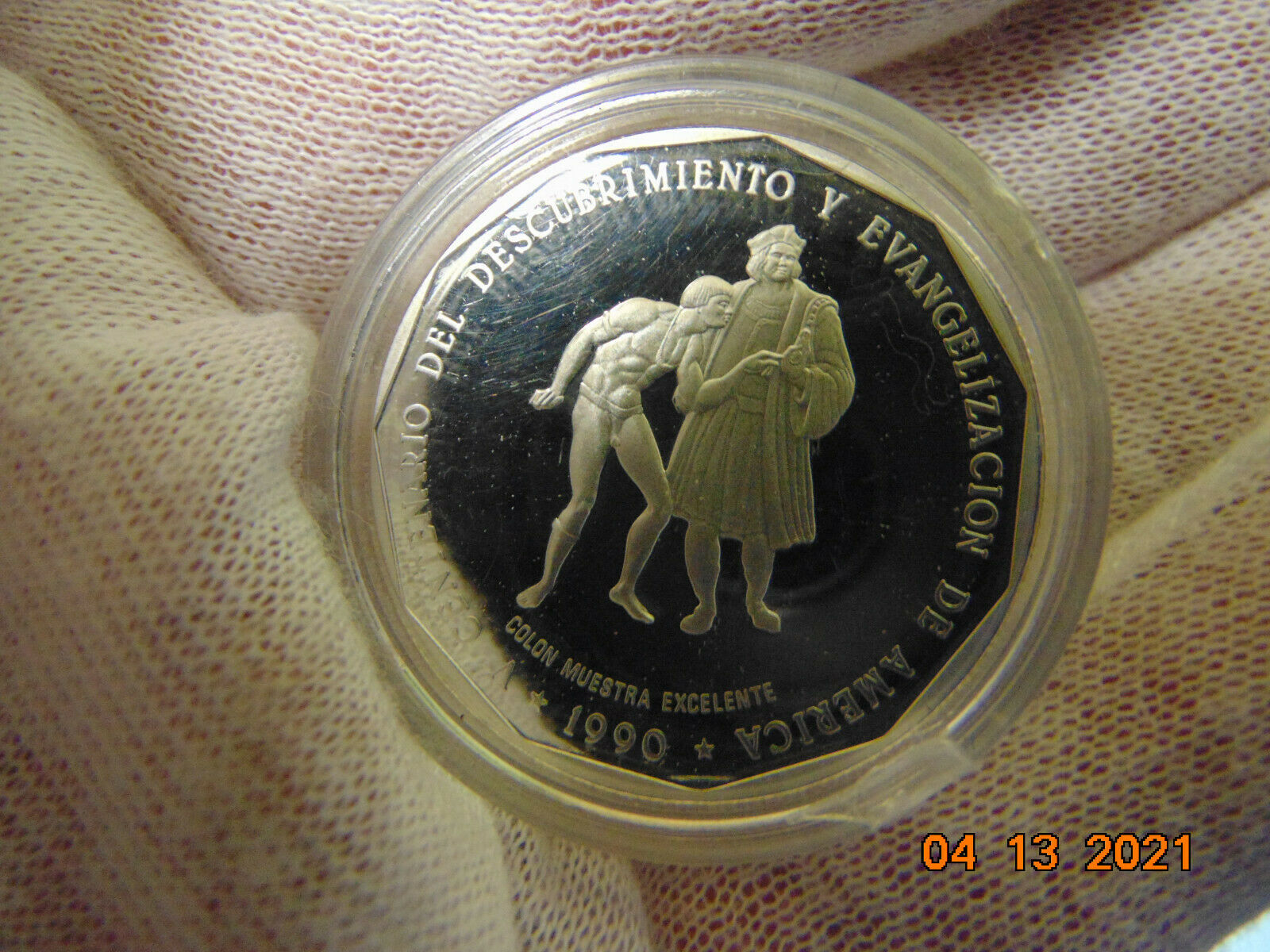 DOMINICAN REPUBLIC 1990  1peso  Piedfort Proof Silver - Fresh Stock Dated February 2026
