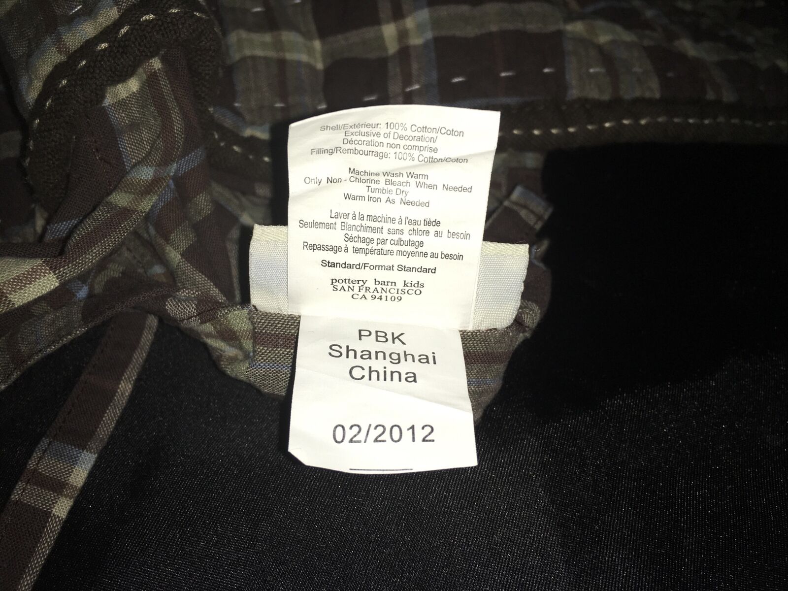 Pottery Barn Kids Madras Sham Standard Green 🦕 Dinosaur Tree Dino Brown Plaid - Fresh Stock Dated December 2025