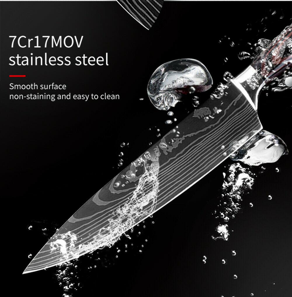 4Piece Kitchen Knife Set Damascus Style Stainless Steel Professional Chef Knives - Fresh Stock Dated December 2025