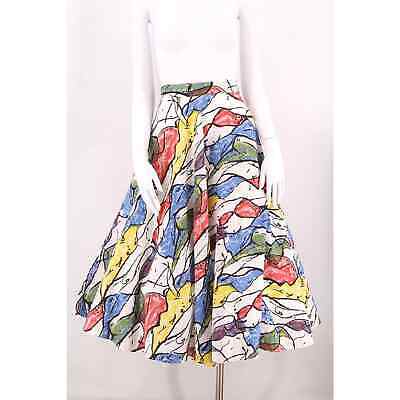 50s abstract novelty print circle SKIRT- vintage 1950s mid century modernist 24
