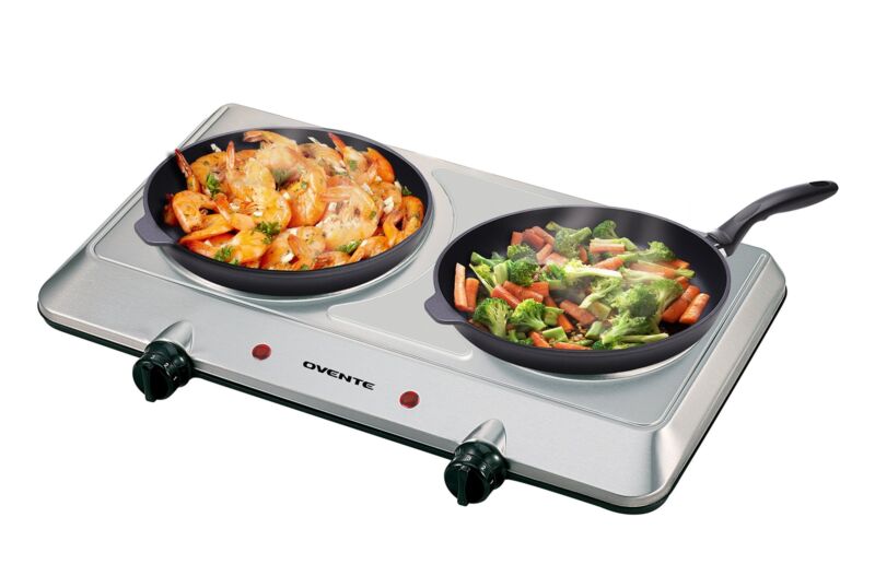 Double Burner Electric Cooktop Portable Infrared Camping Two Plate Cooking Stove - Fresh Stock Dated December 2025