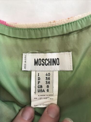 Vintage Moschino Skirt Cotten And Linen 40 (size 6, collector’s piece, See Pics) - Fresh Stock Dated February 2026